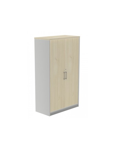 Armario rocada con tres estantes y dos puertas enteras serie store 156x90x45 cm acabado ab01 aluminio haya