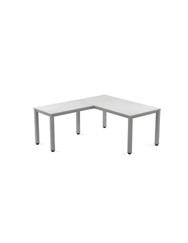 Ala para mesa rocada serie executive 60x 100 cm derecha o izquierda acabado ad02 aluminio gris