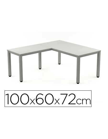 Ala para mesa rocada serie executive 60x 100 cm derecha o izquierda acabado ad02 aluminio gris Ala para mesa rocada serie executive 60x 100 cm derecha o izquierda acabado ad02 aluminio gris