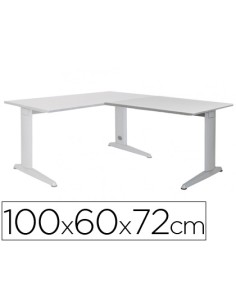 Ala para mesa rocada serie metal 60x 100 cm derecha o izquierda acabado ac02 aluminio gris