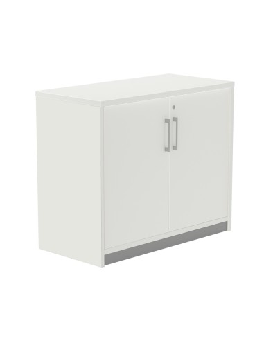 Armario rocada con un estante y dos puertas enteras serie store 78x90x45 cm acabado aw04 aluminio blanco