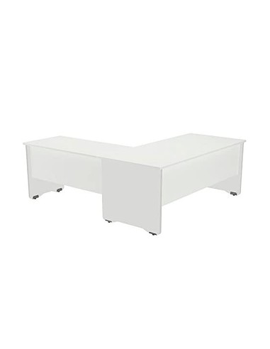 Ala para mesa rocada serie work 100x60 cm derecha o izquierda acabado aw04 blanco blanco