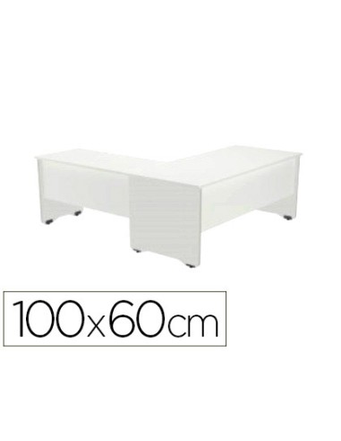 Ala para mesa rocada serie work 100x60 cm derecha o izquierda acabado aw04 blanco blanco