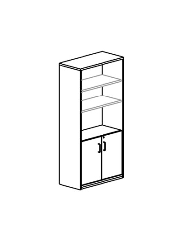 Armario rocada con 3 estantes y dos puertas enteras serie store 156x90x45 acabado aa01 haya haya