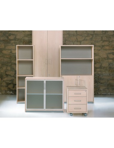 Armario rocada con cuatro estantes y dos puertas serie store 195x90x45 acabado aa01 haya haya