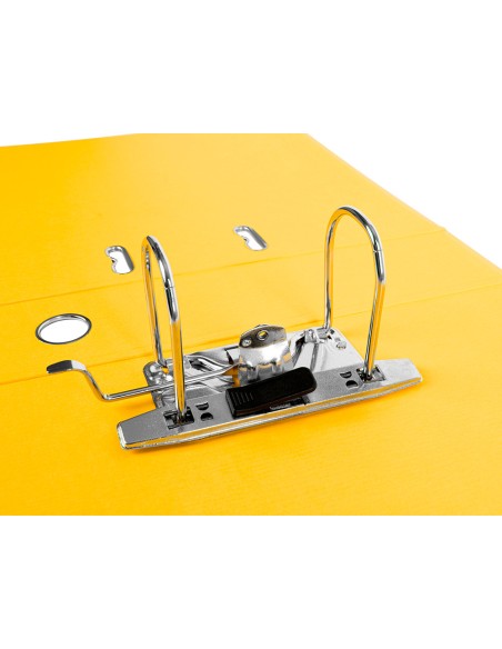 Archivador de palanca liderpapel a4 documenta forrado pvc con rado lomo 75mm amarillo compresor metalico