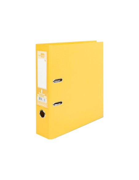 Archivador de palanca liderpapel a4 documenta forrado pvc con rado lomo 75mm amarillo compresor metalico