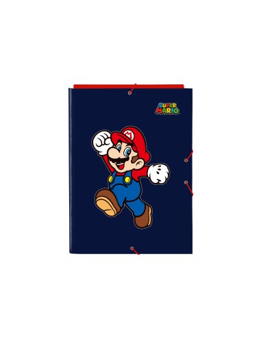 Carpeta carton folio gomas solapas safta super mario world