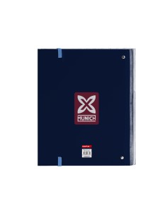 Carpeta safta 4 anillas de 35 mm con recambio din a4 100 hojas con goma y 5 separadores munich royal