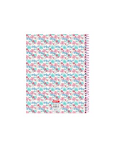 Cuaderno espiral safta microperforado din a4 tapa forrada 120 hojas cuadro 5 mm 60 gr moos floresistente