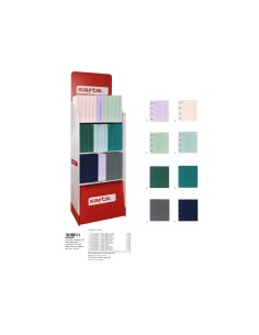 Carpeta con recambio safta din a4 cuadro 5 mm polipropileno foam 4 anillas 35mm expositor de 36 unidades