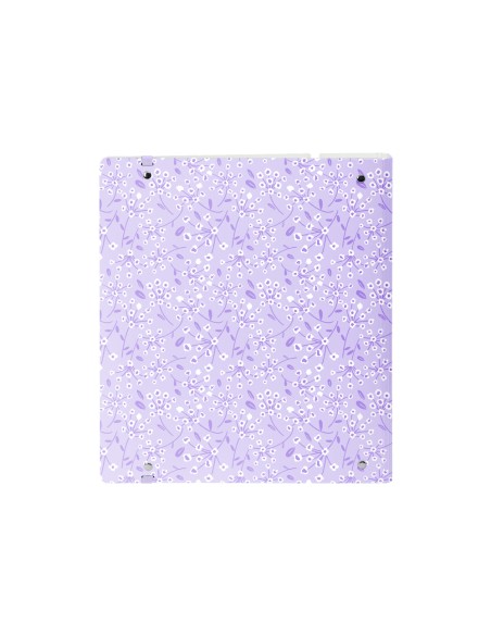 Carpeta con recambio safta din a4 cuadro 5 mm polipropileno foam 4 anillas 35mm estampados floral lila