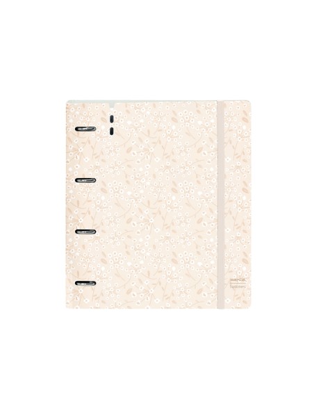 Carpeta con recambio safta din a4 cuadro 5 mm polipropileno foam 4 anillas 35mm estampados floral rosa
