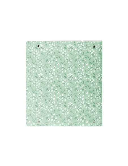 Carpeta con recambio safta din a4 cuadro 5 mm polipropileno foam 4 anillas 35mm estampados floral verde
