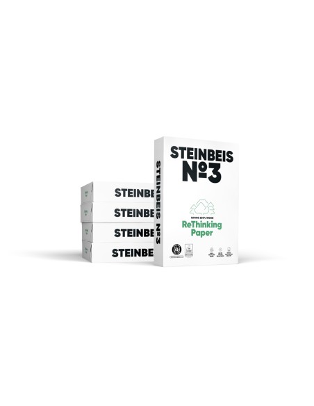 Papel fotocopiadora steinbeis n3 100 reciclado din a4 80 gramos paquete de 500 hojas