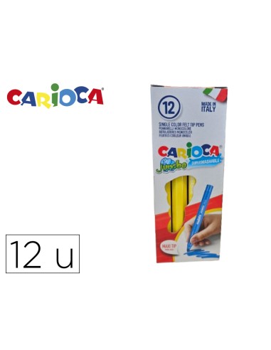 Rotulador carioca jumbo amarillo punta gruesa caja de 12 unidades