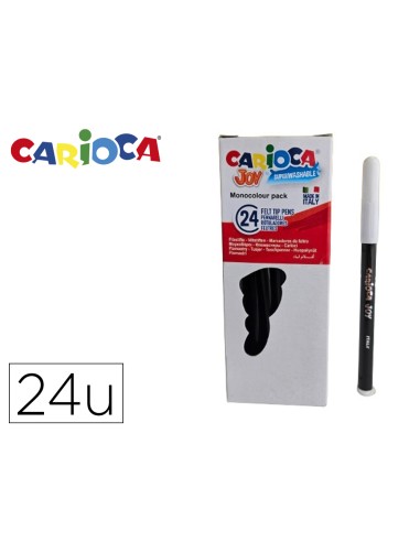 Rotulador carioca joy monocolor negro caja de 24 unidades