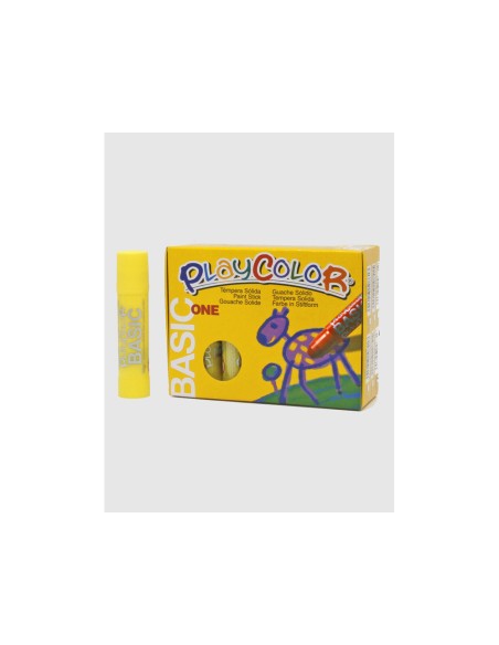 Tempera solida playcolor basic one 10 gr amarillo caja de 12 unidades