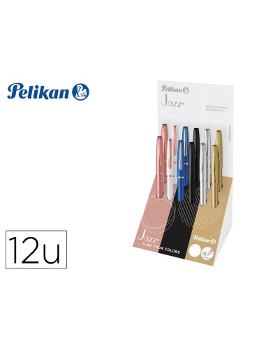 Boligrafo pelikan jazz noble elegance expositor de 12 unidades colores surtidos