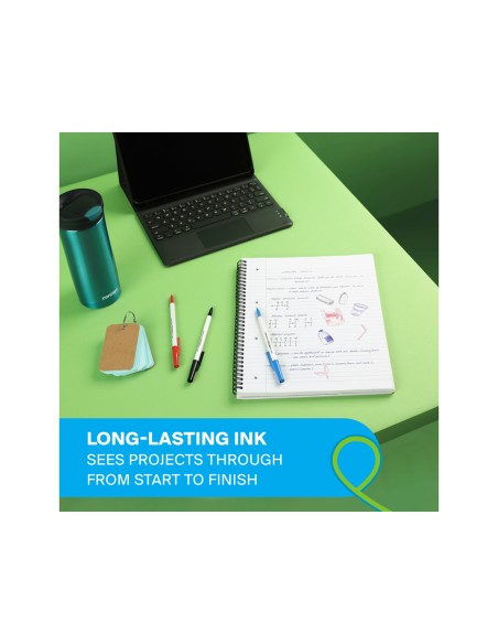 Boligrafo paper mate kilometrico punta 1 mm plastico reciclado 80 color azul