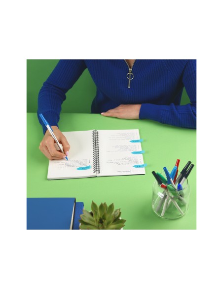 Boligrafo paper mate kilometrico punta 1 mm plastico reciclado 80 color negro