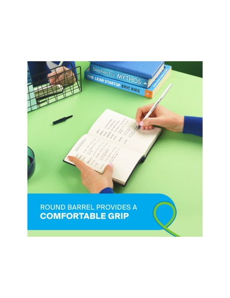 Boligrafo paper mate kilometrico punta 1 mm plastico reciclado 80 color negro