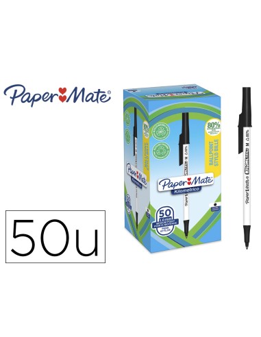 Boligrafo paper mate kilometrico punta 1 mm plastico reciclado 80 color negro