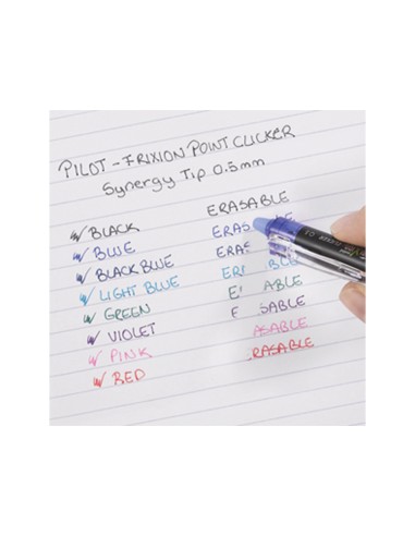 Boligrafo pilot frixion point clicker borrable 05 mm negro
