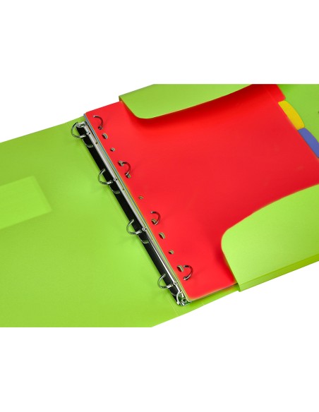 Carpeta beautone 4 anillas 25 mm con 5 separadores 3 solapas cierre gomas polipropileno din a4 color