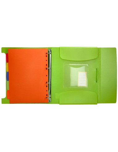 Carpeta beautone 4 anillas 25 mm con 5 separadores 3 solapas cierre gomas polipropileno din a4 color