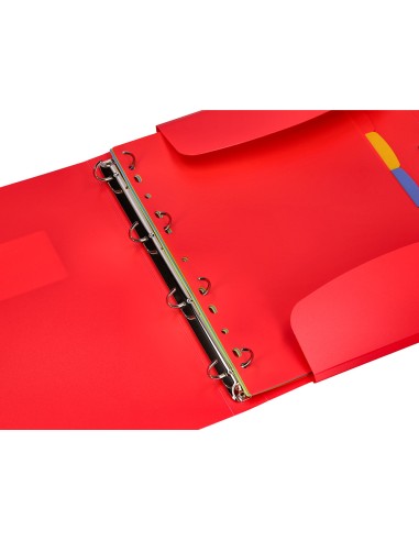 Carpeta beautone 4 anillas 25 mm con 5 separadores 3 solapas cierre gomas polipropileno din a4 color