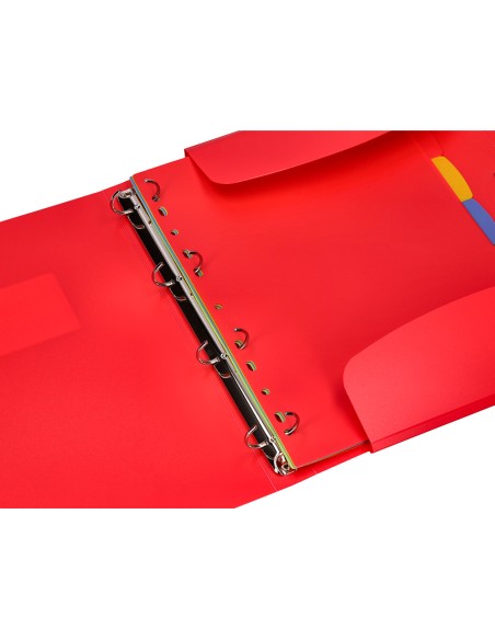 Carpeta beautone 4 anillas 25 mm con 5 separadores 3 solapas cierre gomas polipropileno din a4 color