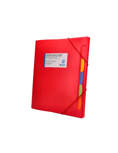 Carpeta beautone 4 anillas 25 mm con 5 separadores 3 solapas cierre gomas polipropileno din a4 color