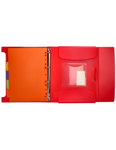 Carpeta beautone 4 anillas 25 mm con 5 separadores 3 solapas cierre gomas polipropileno din a4 color