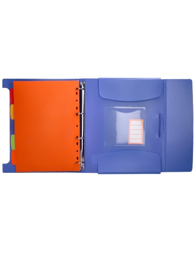 Carpeta beautone 4 anillas 25 mm con 5 separadores 3 solapas cierre gomas polipropileno din a4 color