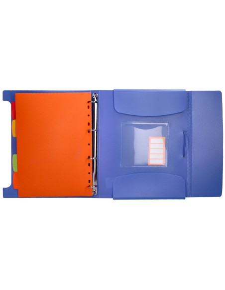 Carpeta beautone 4 anillas 25 mm con 5 separadores 3 solapas cierre gomas polipropileno din a4 color