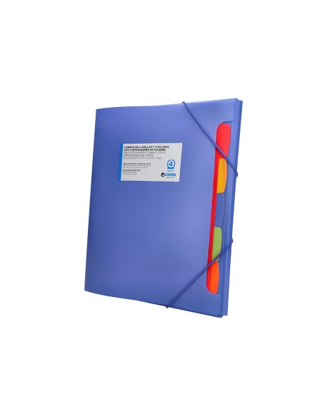 Carpeta beautone 4 anillas 25 mm con 5 separadores 3 solapas cierre gomas polipropileno din a4 color