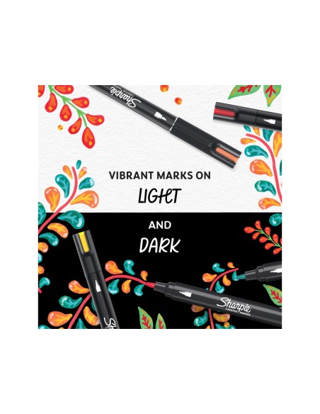 Rotulador sharpie acrylic punta pincel blister de 5 unidades colores surtidos