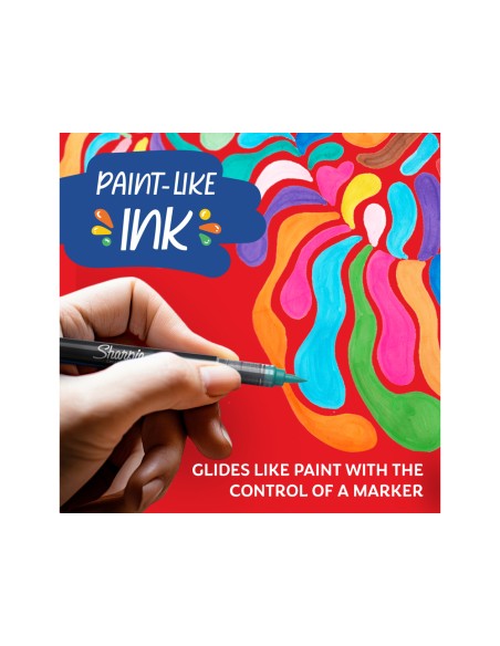 Rotulador sharpie acrylic punta pincel blister de 5 unidades colores surtidos
