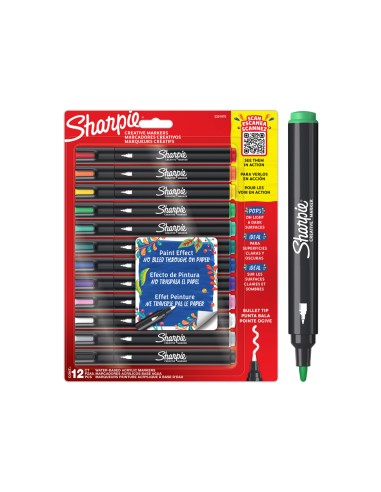 Rotulador sharpie acrylic punta redonda blister de 12 unidades colores surtidos