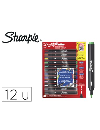 Rotulador sharpie acrylic punta redonda blister de 12 unidades colores surtidos