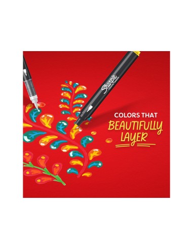 Rotulador sharpie acrylic punta redonda blister de 2 unidades blanco y negro