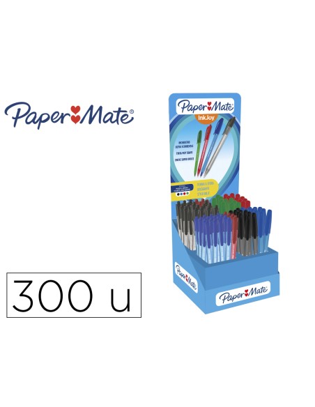 Boligrafo paper mate inkjoy 100 cap rt expositor de 300 unidades colores surtidos