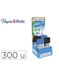 Boligrafo paper mate kilometrico punta 1 mm plastico reciclado 80 expositor de 300 unidades