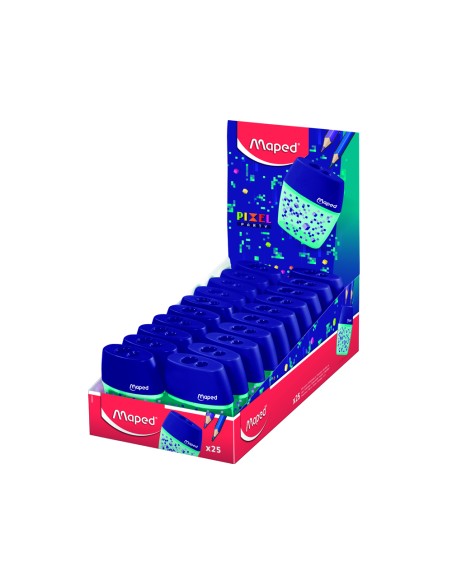 Sacapuntas maped plastico shaker pixel party 2 usos