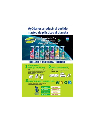 Limpiador multiusos concentralia pro bioalcohol uso cocinas y sanitarios bote de 425 ml