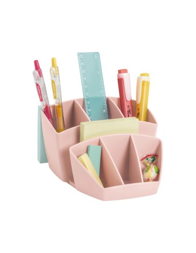 Organizador de sobremesa cep mineral plastico color rosa 145x160x95 mm