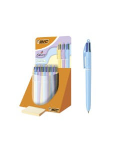 Boligrafo bic cuatro colores pastel punta de 1 mm expositor de 30 unidades colores surtidos