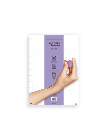 Recambio cuaderno carchivo ingeniox a4 50 hojas horizontal