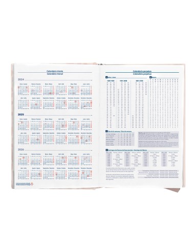 Agenda encuadernada liderpapel nomi a6 2025 dia pagina flores papel 70 gr